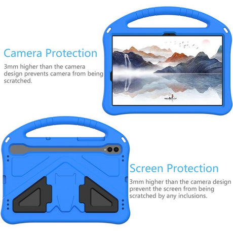 EIDERWOOD Samsung Galaxy Tab S9 / S8 / S7 Børne Cover m. Håndtag & Ståfunktion - Blå