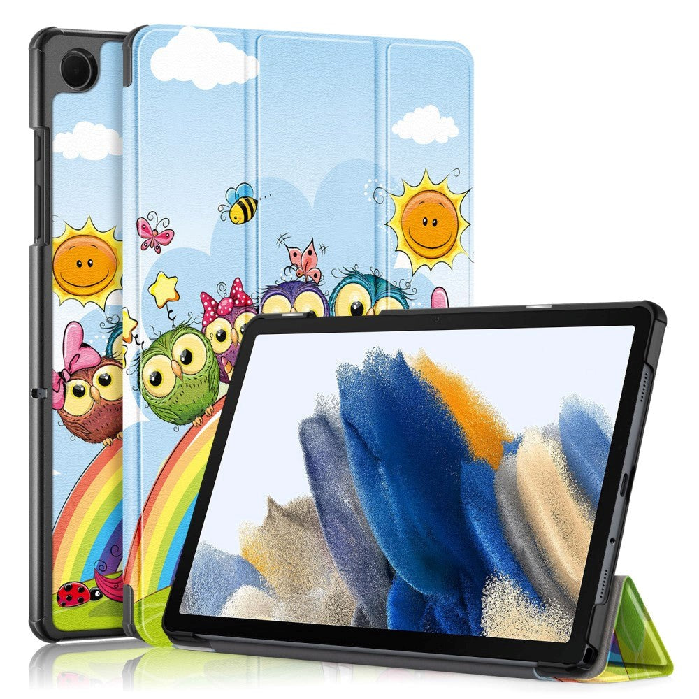 Samsung Galaxy Tab A9+ (Plus) Tri-Fold Kunstlæder Cover m. Vågeblus Funktion - Enhjørning