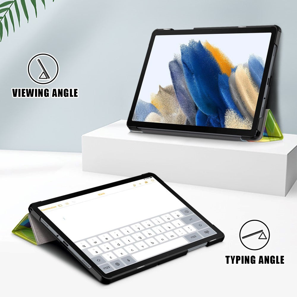 Samsung Galaxy Tab A9+ (Plus) Tri-Fold Kunstlæder Cover m. Vågeblus Funktion - Enhjørning