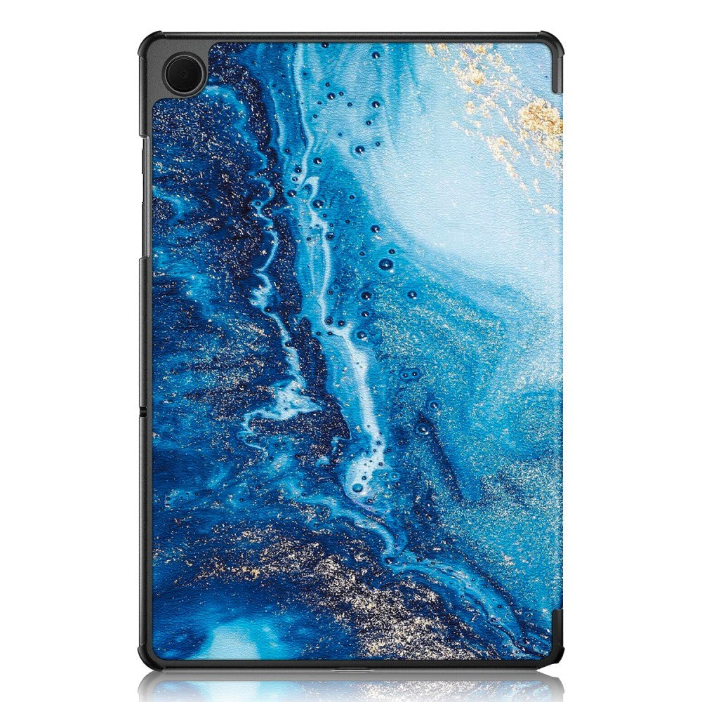 Samsung Galaxy Tab A9+ (Plus) Tri-Fold Kunstlæder Cover m. Vågeblus Funktion - Vand
