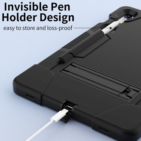 Samsung Galaxy Tab S9 / S9 FE Håndværker Cover m. Kickstand & Penholder - Sort