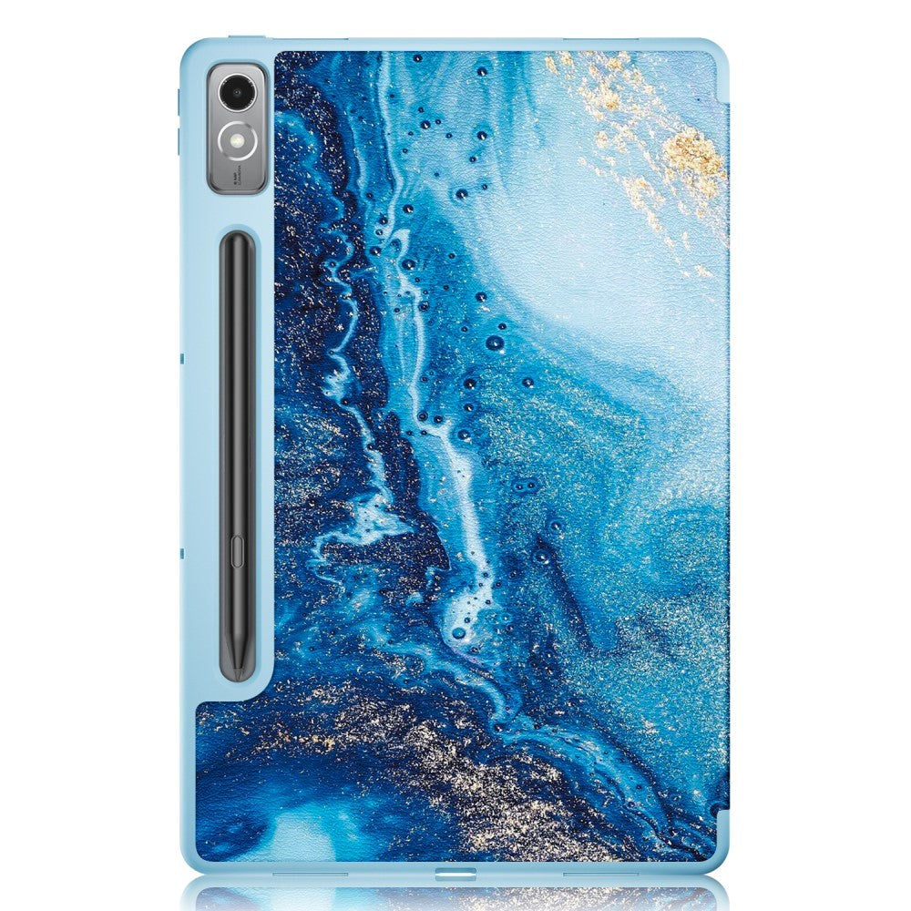 Lenovo Tab P12 Tri-Fold Kunstlæder Cover m. Pen Holder  - Vand