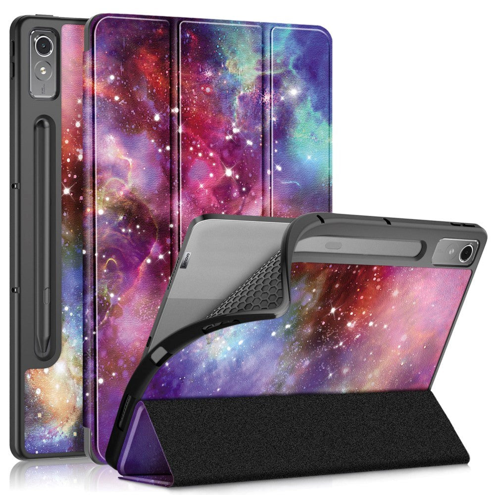 Lenovo Tab P12 Tri-Fold Kunstlæder Cover m. Pen Holder  - Galakse