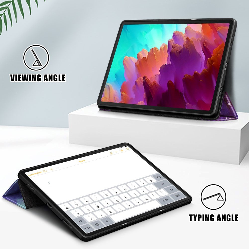 Lenovo Tab P12 Tri-Fold Kunstlæder Cover m. Pen Holder  - Galakse