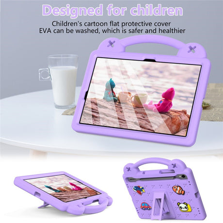 EIDERWOOD Samsung Galaxy Tab S11 / S10 Lite / S10 FE / S9 FE / S9 / S8 / S7 Børne Cover m. Kickstand & Håndholder - Lilla