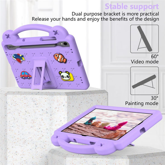 EIDERWOOD Samsung Galaxy Tab S11 / S10 Lite / S10 FE / S9 FE / S9 / S8 / S7 Børne Cover m. Kickstand & Håndholder - Lilla