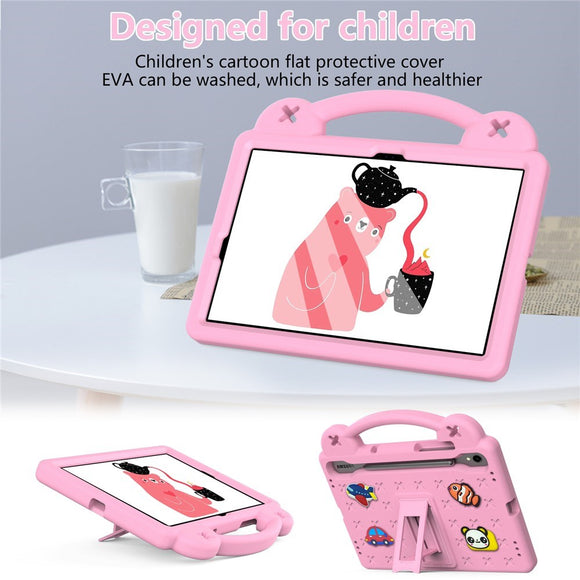 EIDERWOOD Samsung Galaxy Tab S11 / S10 Lite / S10 FE / S9 FE / S9 / S8 / S7 Børne Cover m. Kickstand & Håndholder - Lyserød