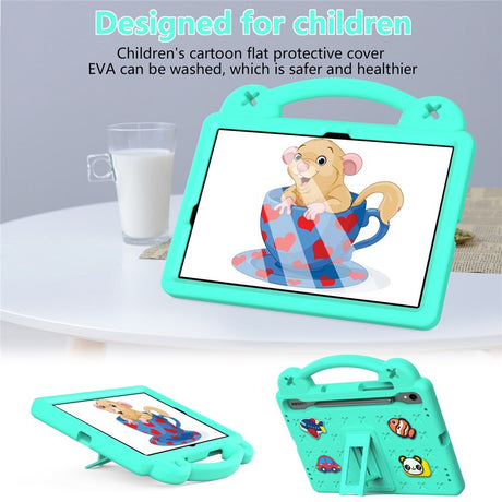 EIDERWOOD Samsung Galaxy Tab S11 / S10 Lite / S10 FE / S9 FE / S9 / S8 / S7 Børne Cover m. Kickstand & Håndholder - Turkis