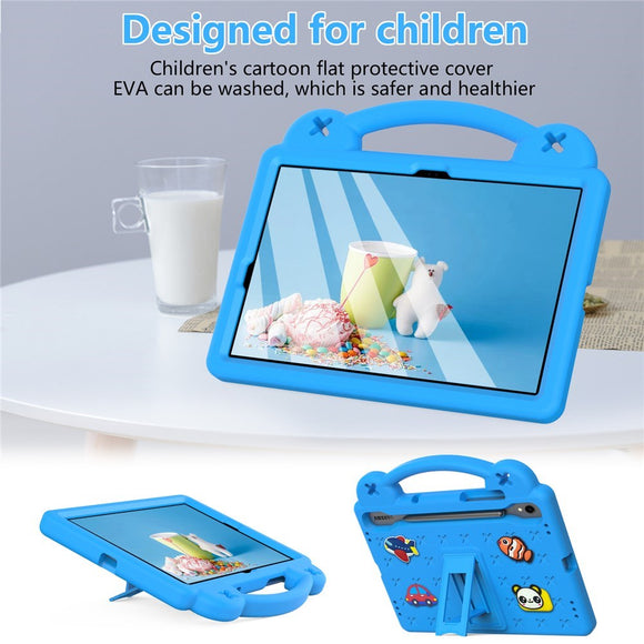 EIDERWOOD Samsung Galaxy Tab S11 / S10 Lite / S10 FE / S9 FE / S9 / S8 / S7 Børne Cover m. Kickstand & Håndholder - Blå