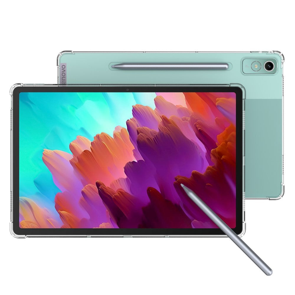 Lenovo Tab P12 Fleksibelt Plastik Cover m. Pencil Holder - Gennemsigtig