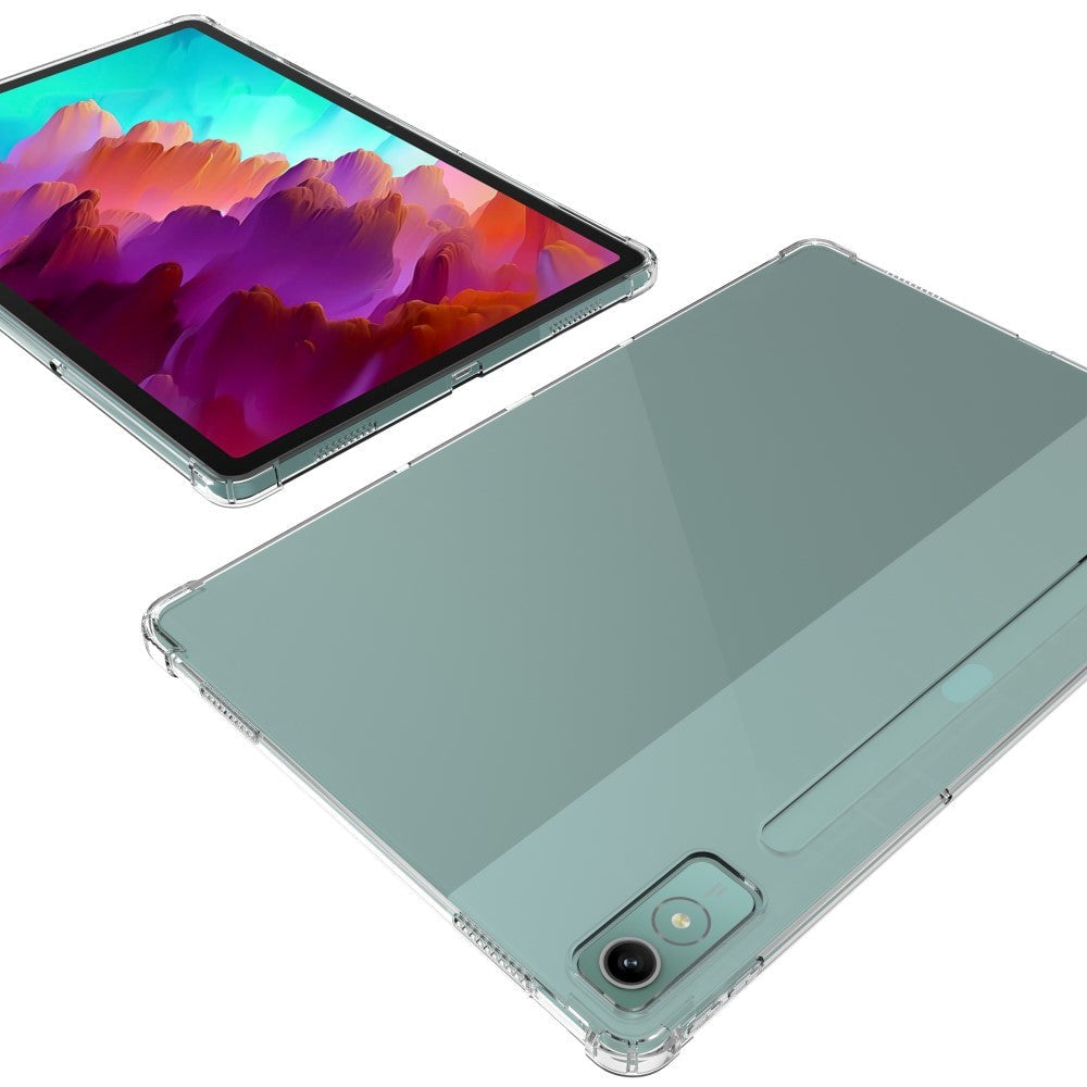 Lenovo Tab P12 Fleksibelt Plastik Cover m. Pencil Holder - Gennemsigtig