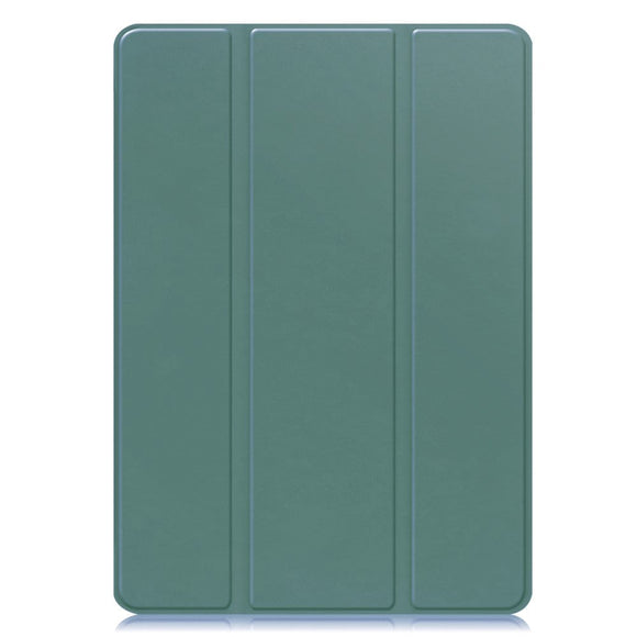 Samsung Galaxy Tab S10 FE / S9 FE Magnetisk Tri-Fold Læder Cover m. Pencil Holder - Grøn