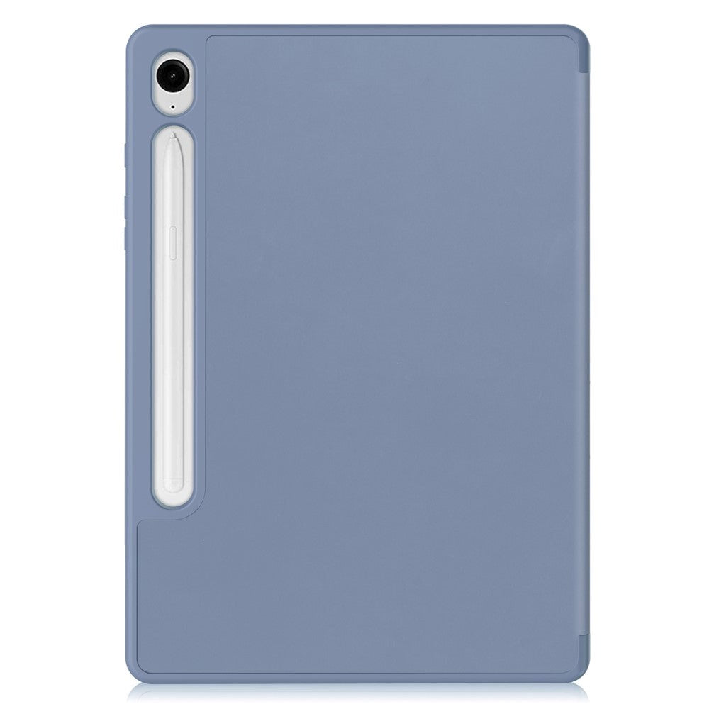 Samsung Galaxy Tab S10 FE / S9 FE Magnetisk Tri-Fold Læder Cover m. Pencil Holder - Lilla