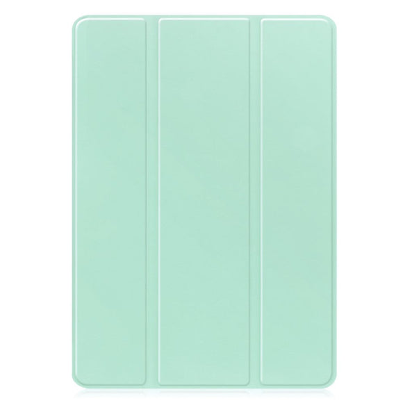 Samsung Galaxy Tab S10 FE / S9 FE Magnetisk Tri-Fold Læder Cover m. Pencil Holder - Mintgrøn