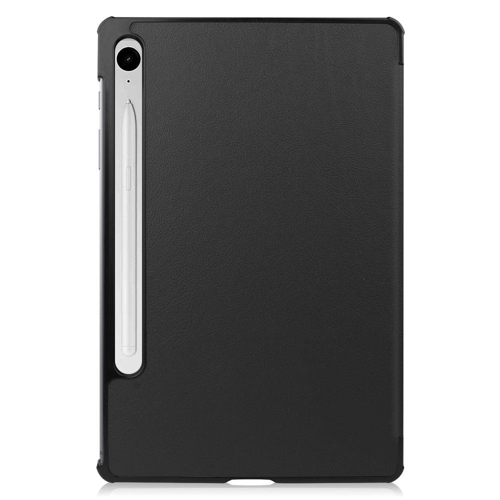 Samsung Galaxy Tab S9 FE Tri-Fold Kunstlæder Cover - Sort