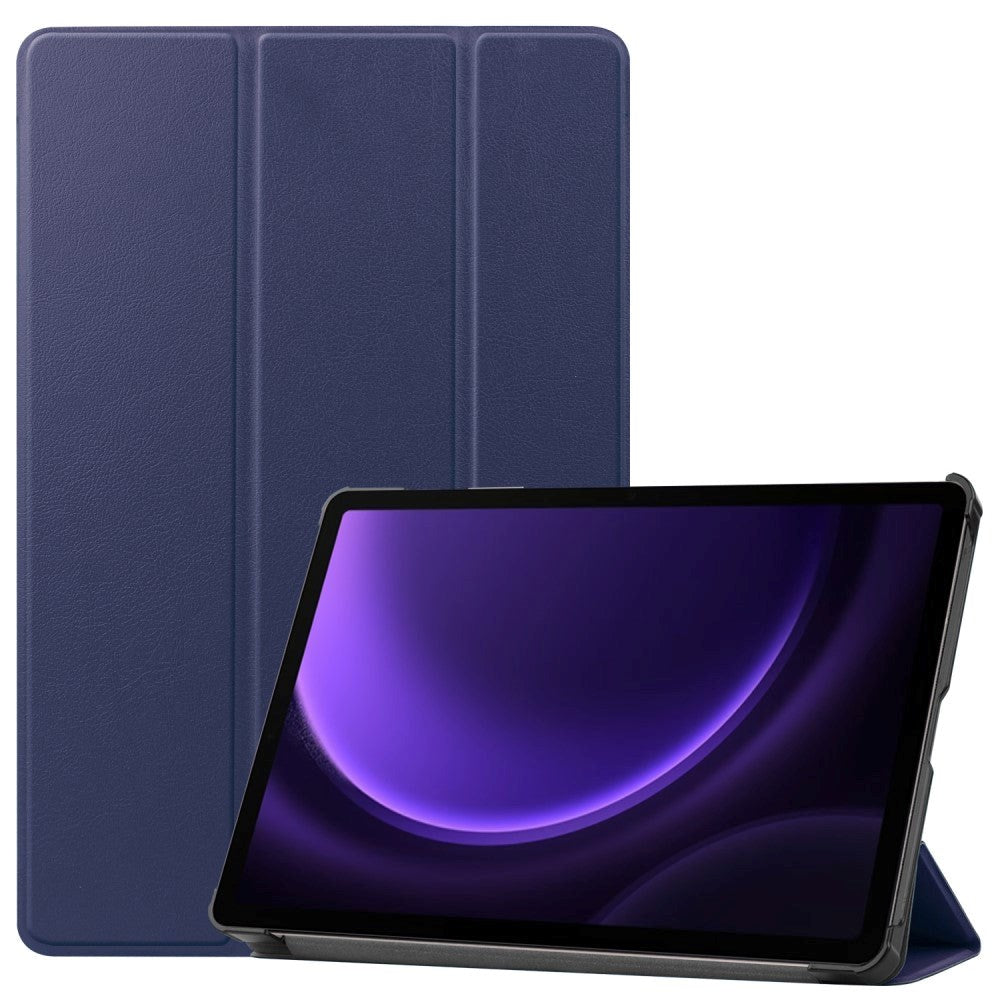 Samsung Galaxy Tab S9 FE Tri-Fold Kunstlæder Cover - Blå