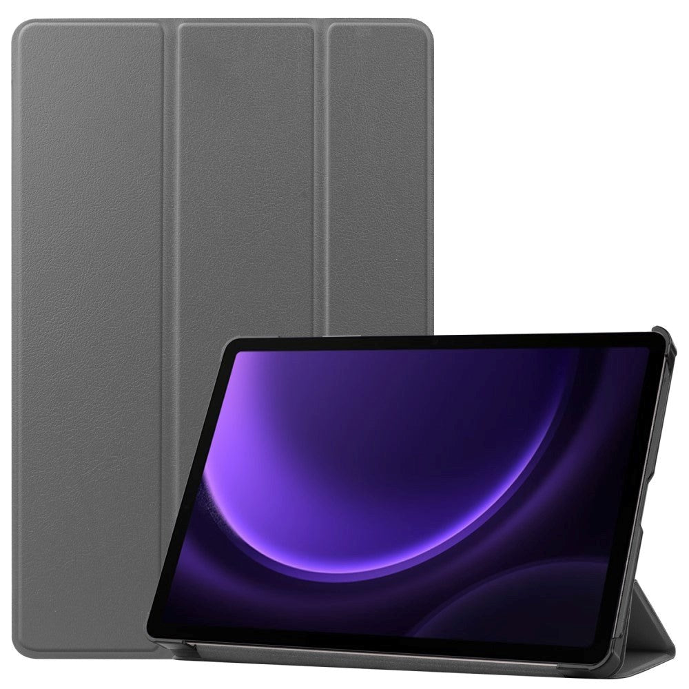 Samsung Galaxy Tab S9 FE Tri-Fold Kunstlæder Cover - Grå