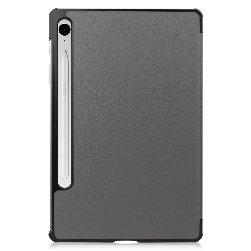 Samsung Galaxy Tab S9 FE Tri-Fold Kunstlæder Cover - Grå