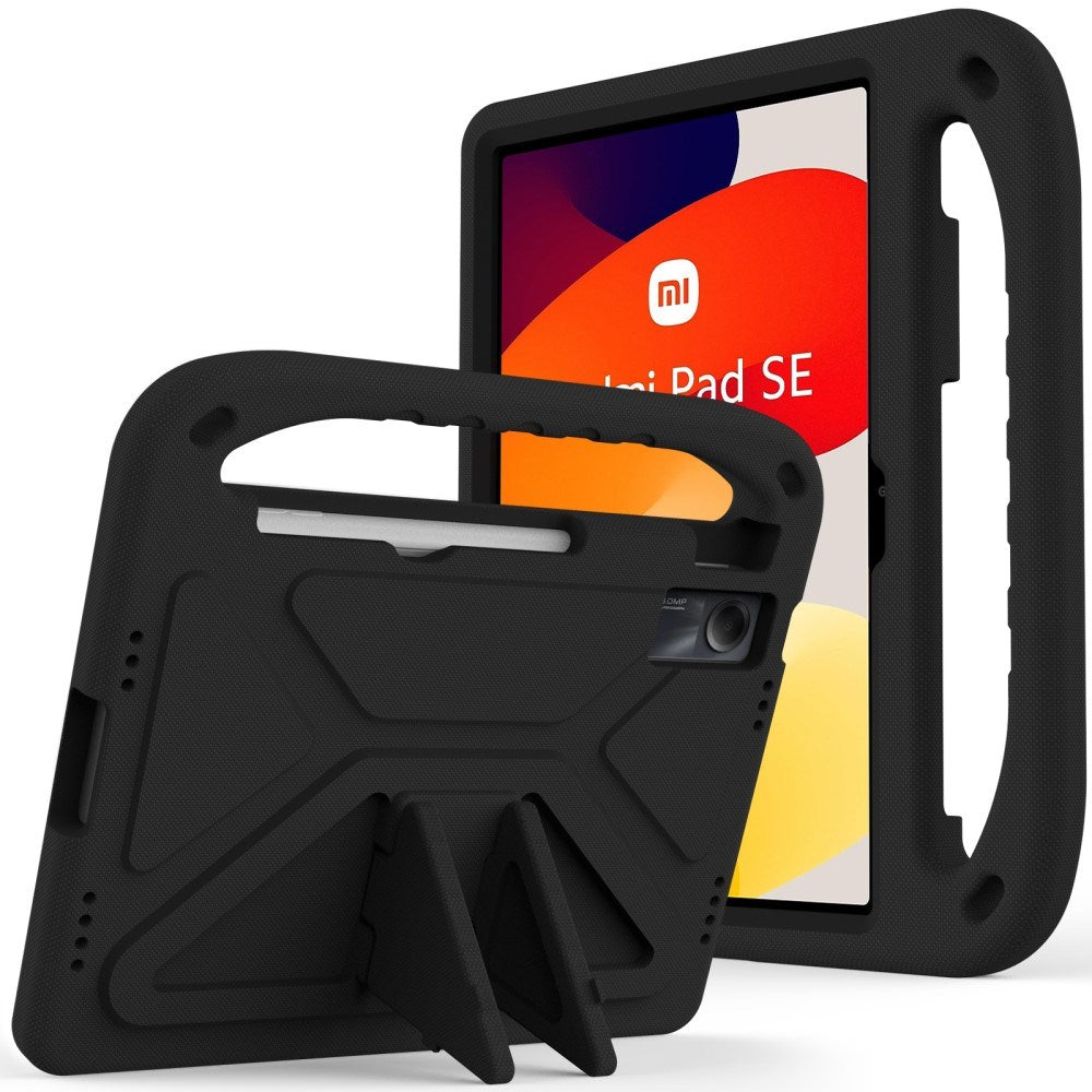 EIDERWOOD Xiaomi Redmi Pad SE Anti-Drop Tablet Cover m. Håndtag og Stå Funktion - Sort