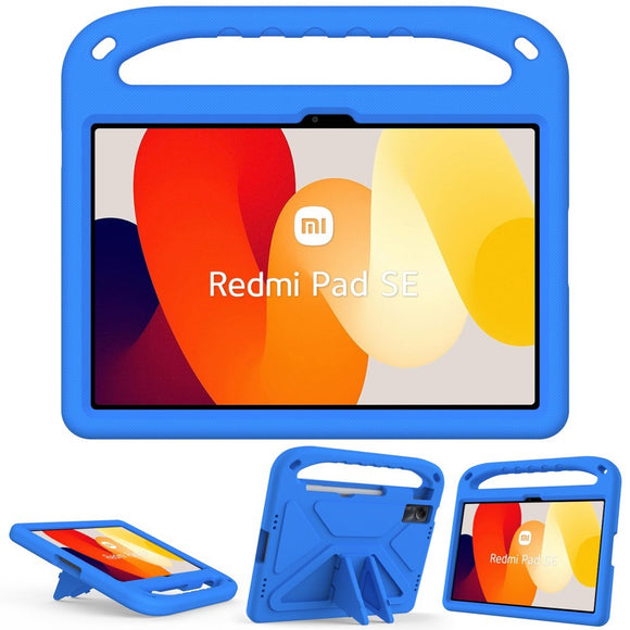 EIDERWOOD Xiaomi Redmi Pad SE Anti-Drop Tablet Cover m. Håndtag og Stå Funktion - Blå