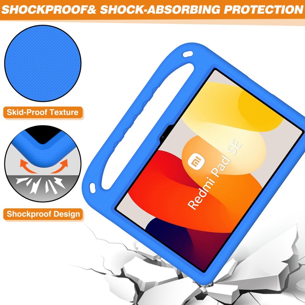 EIDERWOOD Xiaomi Redmi Pad SE Anti-Drop Tablet Cover m. Håndtag og Stå Funktion - Blå