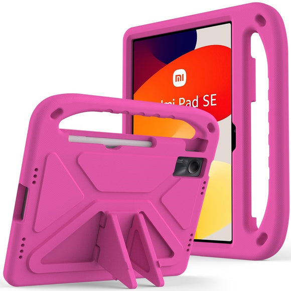 EIDERWOOD Xiaomi Redmi Pad SE Anti-Drop Tablet Cover m. Håndtag og Stå Funktion - Lyserød