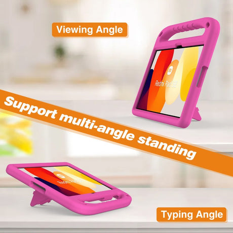 EIDERWOOD Xiaomi Redmi Pad SE Anti-Drop Tablet Cover m. Håndtag og Stå Funktion - Lyserød