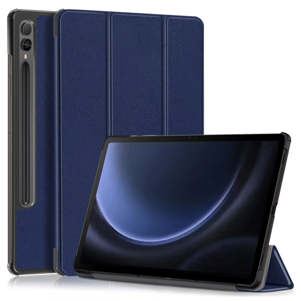 Samsung Galaxy Tab S9 FE+ (Plus) Tri-Fold Læder Cover m. Standerfunktion - Blå