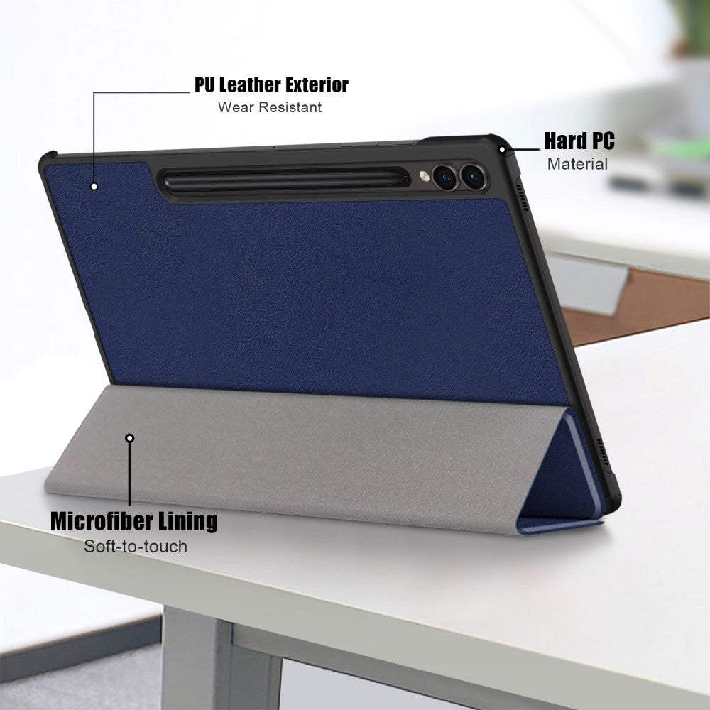 Samsung Galaxy Tab S9 FE+ (Plus) Tri-Fold Læder Cover m. Standerfunktion - Blå