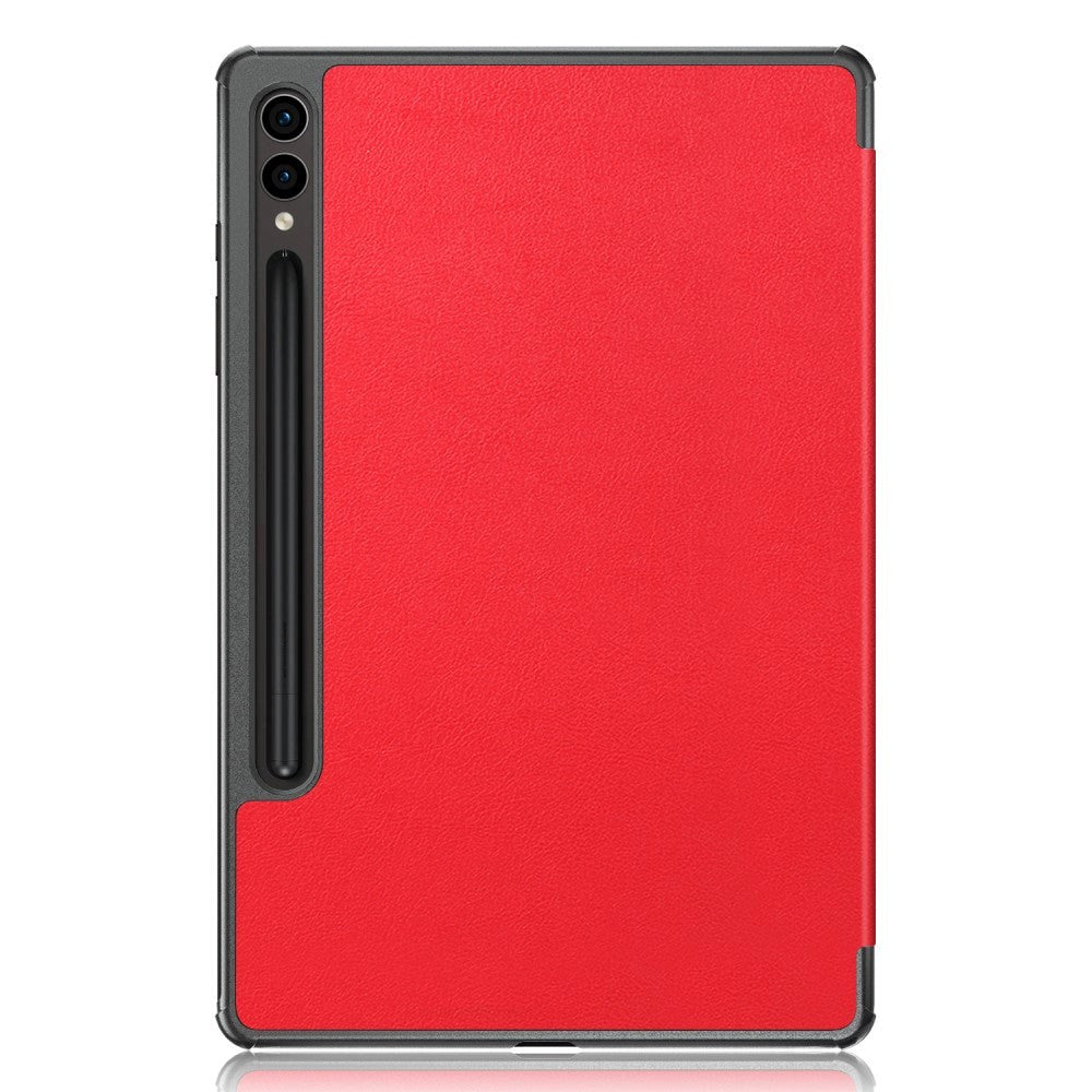 Samsung Galaxy Tab S9 FE+ (Plus) Tri-Fold Læder Cover m. Standerfunktion - Rød