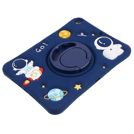 iPad 10.2 (2021 / 2020 / 2019) / Air 10.5 (2019) Børne Cover - Astronaut Cover m. Stander & Skulderstrop - Mørkeblå