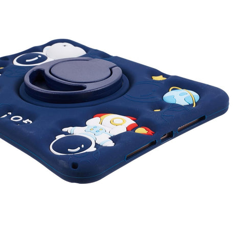 iPad 10.2 (2021 / 2020 / 2019) / Air 10.5 (2019) Børne Cover - Astronaut Cover m. Stander & Skulderstrop - Mørkeblå