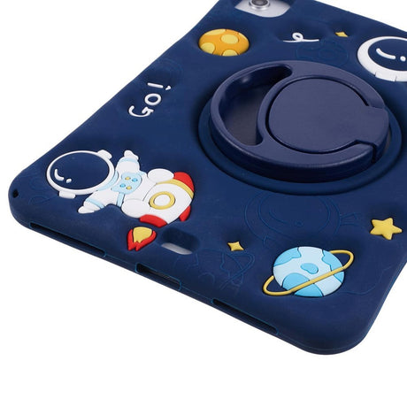 iPad Air (2022 / 2020) Børne Cover - Astronaut Cover m. Stander & Skulderstrop - Mørkeblå