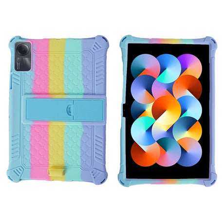 EIDERWOOD Xiaomi Redmi Pad SE Hybrid Cover m. Ståfunktion & Skulderstrop - Regnbue