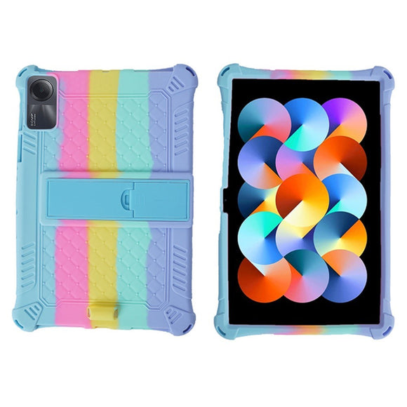 EIDERWOOD Xiaomi Redmi Pad SE Hybrid Cover m. Ståfunktion & Skulderstrop - Regnbue