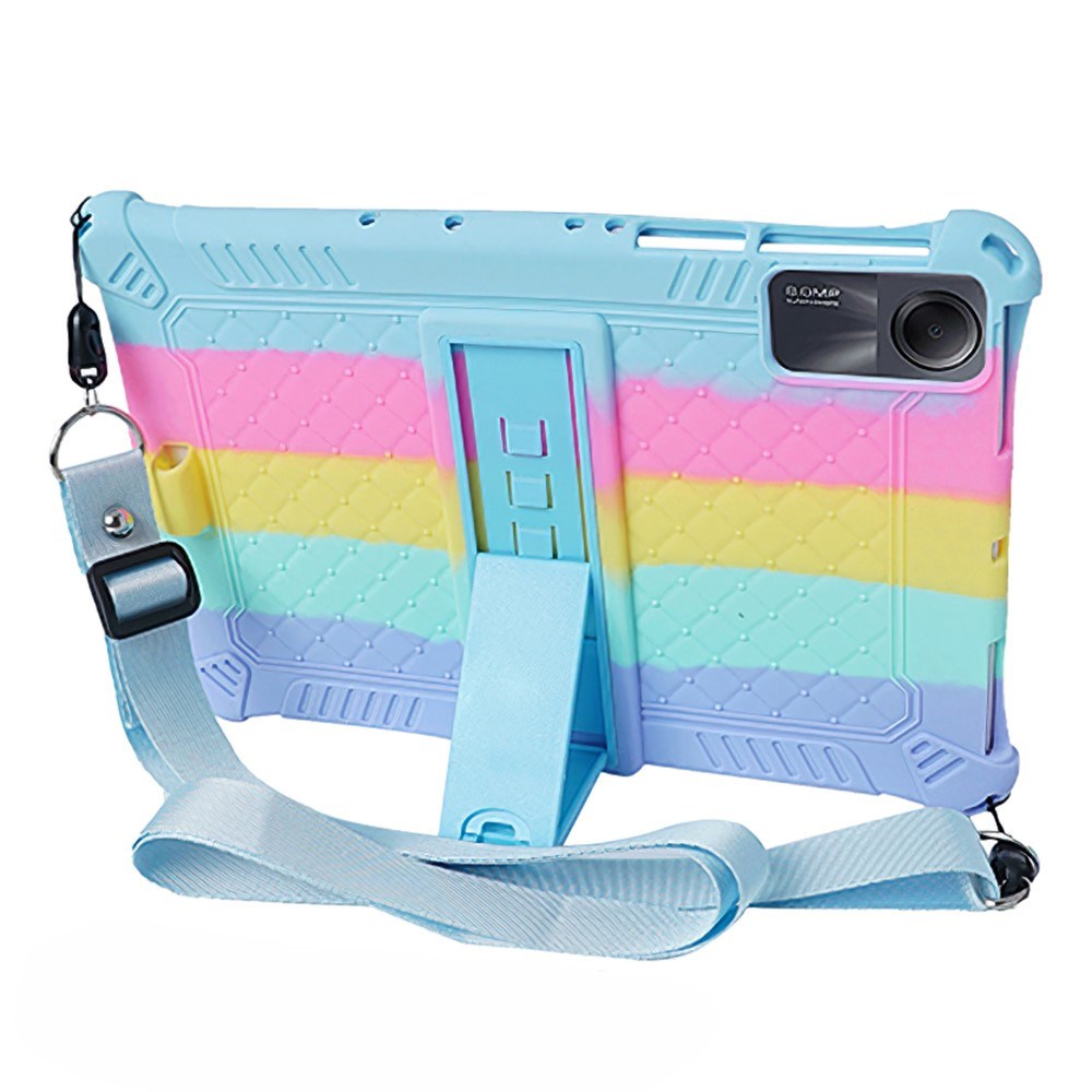 EIDERWOOD Xiaomi Redmi Pad SE Hybrid Cover m. Ståfunktion & Skulderstrop - Regnbue