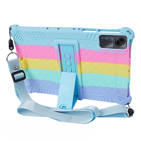 EIDERWOOD Xiaomi Redmi Pad SE Hybrid Cover m. Ståfunktion & Skulderstrop - Regnbue