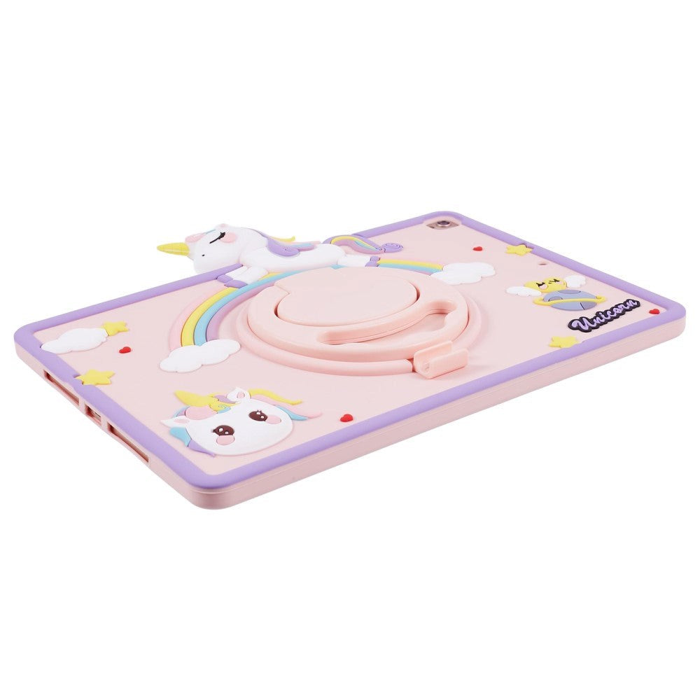 iPad 10.2" (2021 / 2020 / 2019) / iPad Pro 10.5" / iPad Air (2019) Børne Cover m. Stander & Cartoon - Lyserød
