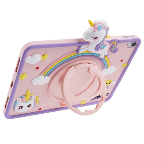 iPad 11" (2025) / iPad 10.9" (2024/2022) Børne Cover m. Stander & Cartoon - Lyserød