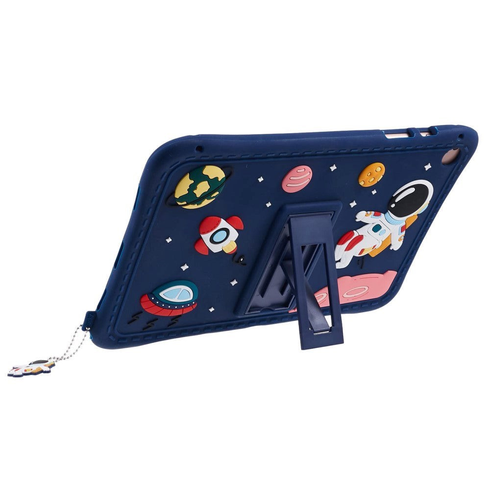 Samsung Galaxy Tab A9+ (Plus) Børne Cover m. Stander & Cartoon - Mørkeblå