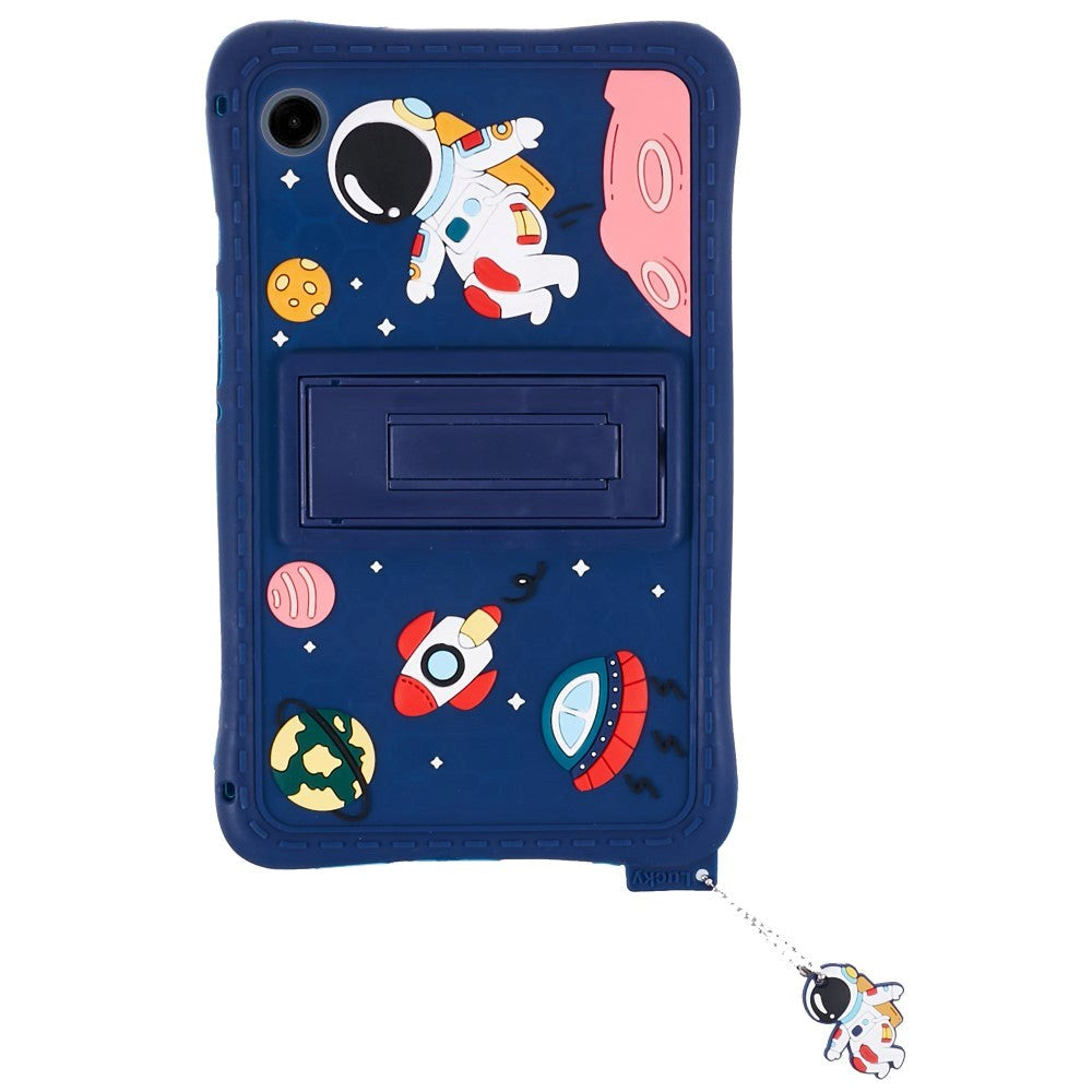 Samsung Galaxy Tab A9 Børne Cover m. Stander & Cartoon - Mørkeblå
