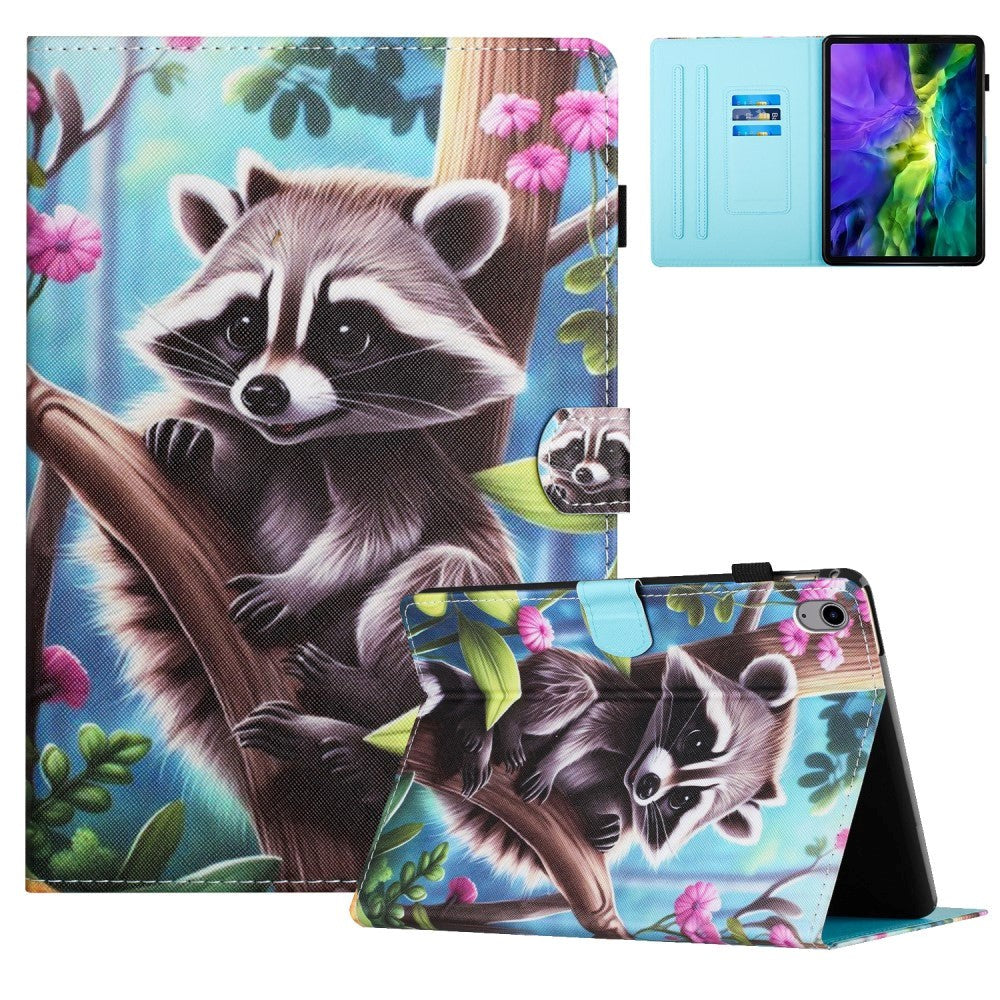 iPad 11" (2025) / iPad 10.9" (2024/2022) Læder Cover m. Ståfunktion & Kortholder - Vaskebjørn