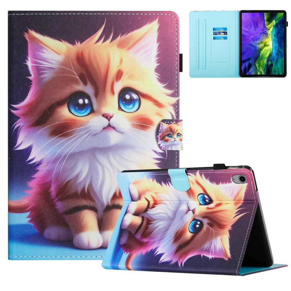 iPad 11" (2025) / iPad 10.9" (2024/2022) Læder Cover m. Ståfunktion & Kortholder - Kat