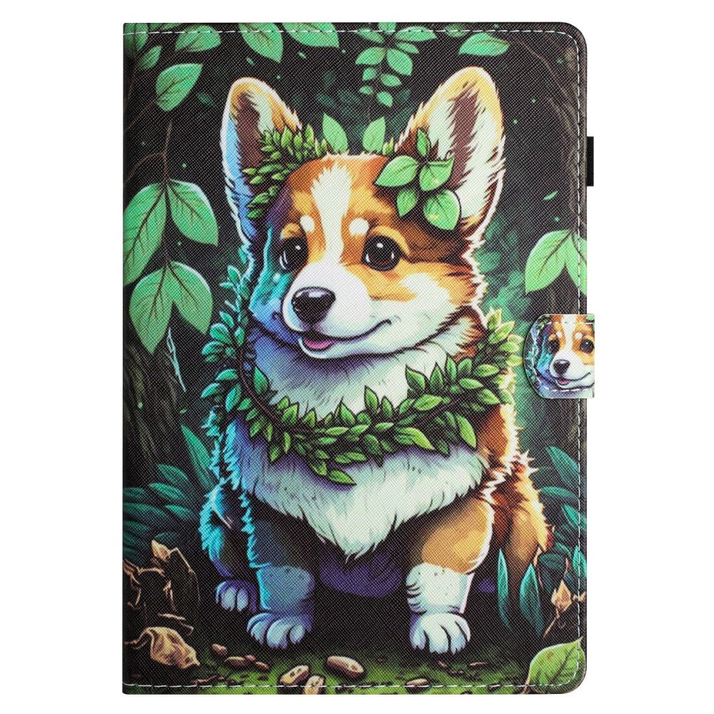 iPad 11" (2025) / iPad 10.9" (2024/2022) Læder Cover m. Ståfunktion & Kortholder - Corgi