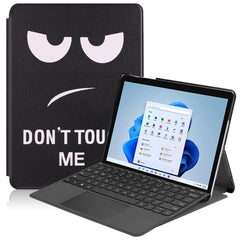 EIDERWOOD Microsoft Surface Go 4 Læder Cover m. Ståfunktion - "Don't Touch Me"