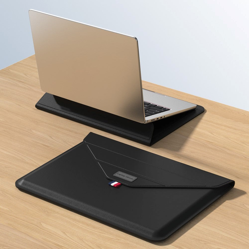 MacBook / Laptop Sleeve 13-14" (32 x 24 cm) m. Tri-fold Ståfunktion - Sort