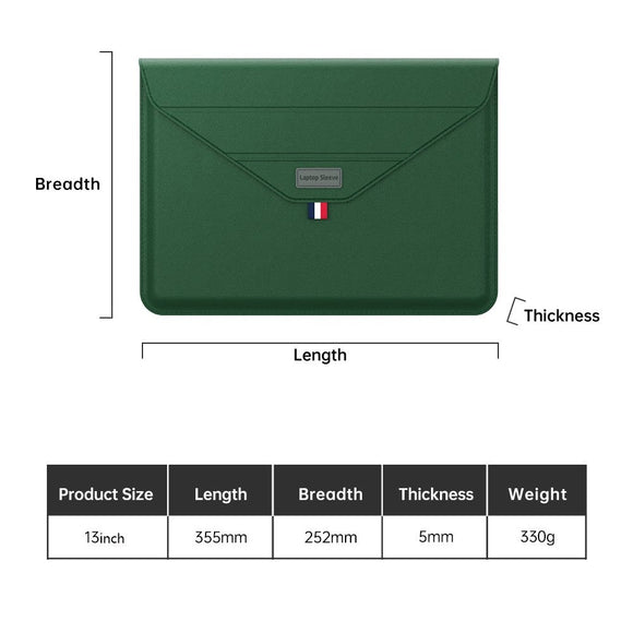 MacBook / Laptop Sleeve 13-14" (32 x 24 cm) m. Tri-fold Ståfunktion - Brun