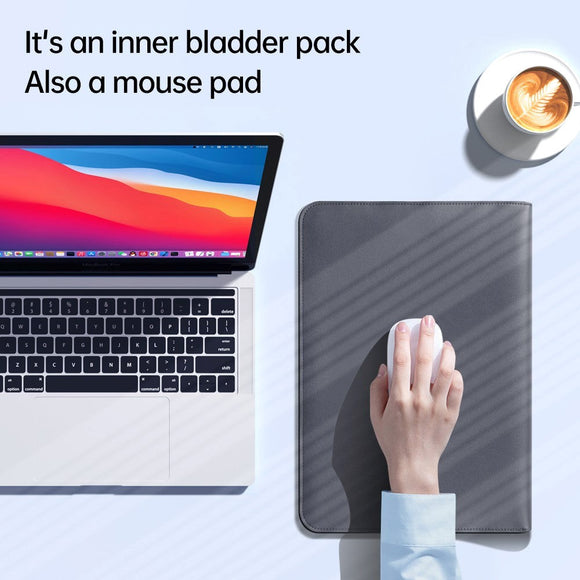 MacBook / Laptop Sleeve 13-14" (32 x 24 cm) m. Tri-fold Ståfunktion - Brun
