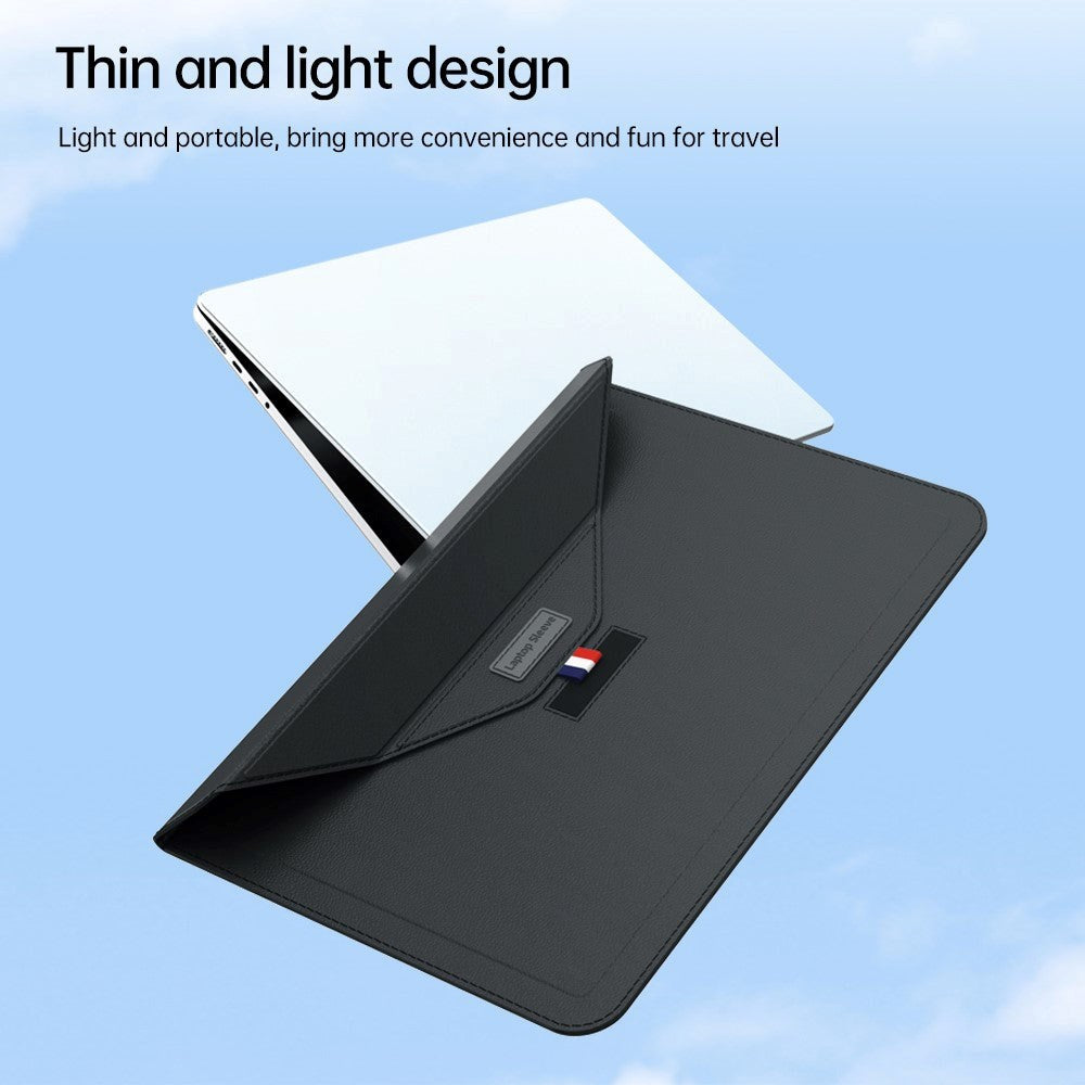 MacBook / Laptop Sleeve 13-14" (32 x 24 cm) m. Tri-fold Ståfunktion - Blå