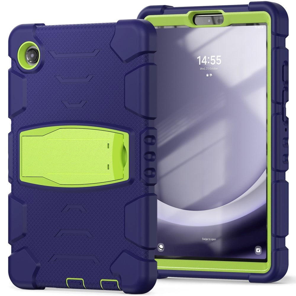 Samsung Galaxy Tab A9 Håndværker Cover m. Kickstand - Navy Blå / Grøn